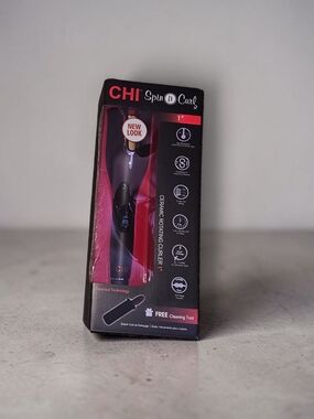 CHI Spin N Curl 1" Ceramic Rotating Curler - Black